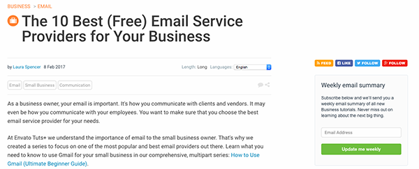 email service providers ad